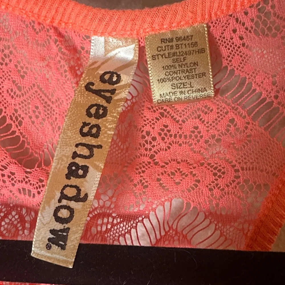 Eyeshadow Neon Pink Lace Tank Top - Picture 2 of 4